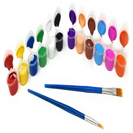 12 Colors + 2 Brushes Pumpkin Paint Small Acrylic Paint Set Acrylic Paint Set for Kids Mini Paint Set Acrylic Painting for Kids Acrylic Paint for Kids Mini Kids Paint {2}