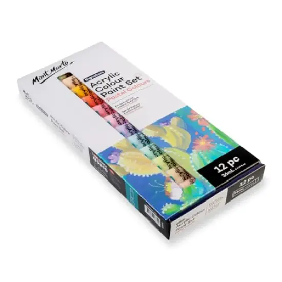 12 Pieces Acrylic Colour Pastel Paint Set Signature 36ml (1.2 US fl.oz), Creamy Pastel Acrylic Paint Set, Good Coverage, Semi-Matte Finish, Ideal For Most Art and Craft Surfaces. {4}