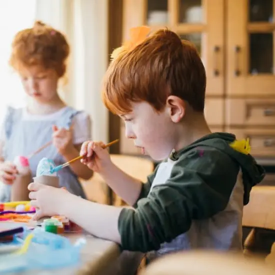 [4 Pack] Washable Acrylic Paint Pots with Brush - Set of 4 Paint Pots with 6 Colors per Set - Tropical Colors - Great for Kids DIY Arts and Crafts {3}