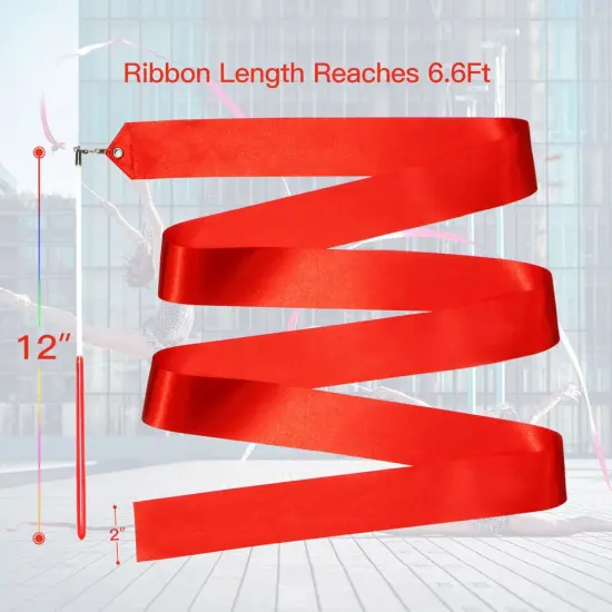 10pc Dance Ribbons Streamers Unisex Kids' Gymnastics Ribbon Wands {3}