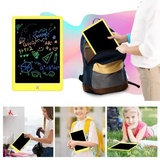 LCD Writing Tablet Doodle Board,10.5 inch Colorful Drawing Pad,Electronic Drawing Tablet, Drawing Pads,Travel Gifts for Kids Ages 3 4 5 6 7 8 Year Old Girls Boys (Yellow) {3}