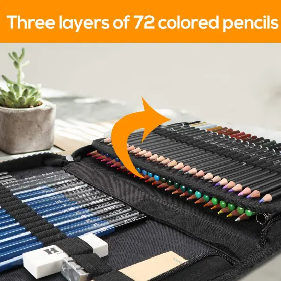 96 Pieces Art Supplies Drawing and Sketching Colored Pencils Set ,Graphite Charcoal Professional Artists Pencils Kit,Gifts for Kids & Adults Drawing Tool Set {6}