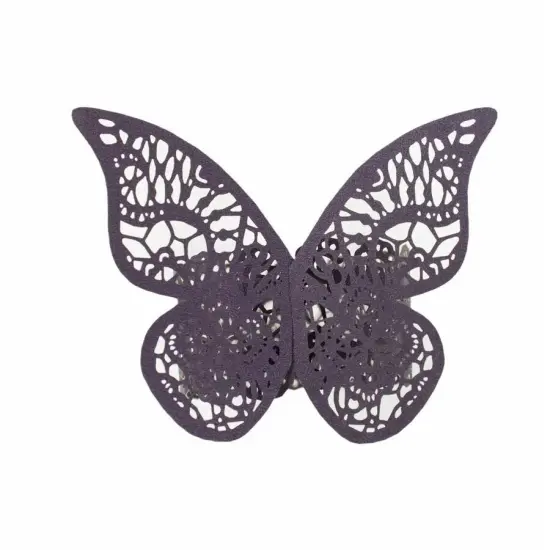 12 Laser Cut Butterfly Napkin Rings Purple {1}