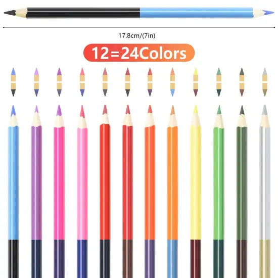 37 Packs Drawing Sketching Pencils Set, Art Kit with Sketchbook Draw Pencils Dual Ended Color Pencil Eraser Sharpener Pencil Bag for Kids Adults and Art Beginners… {6}