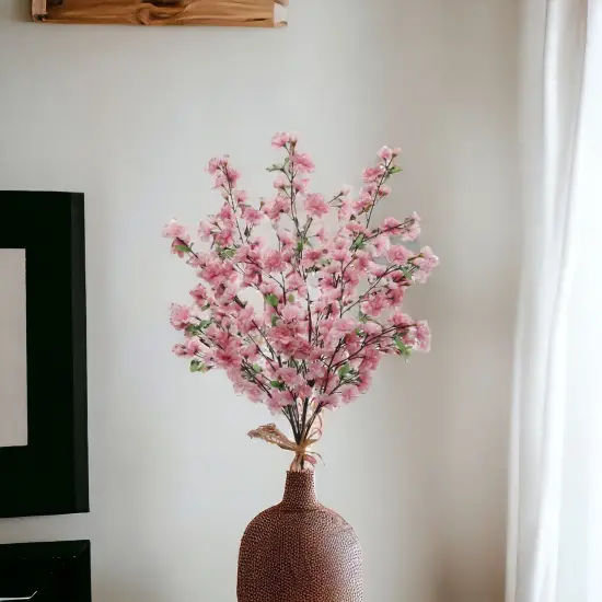 36-Inch Dark Pink Silk Cherry Blossom Stems - Set of 3 Lifelike Flowers, Perfect for Bouquets, Floral Arrangements & Home Decor - Floral Home by Artificial Flowers {1}