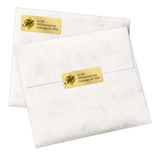 Avery Foil Mailing Labels, Gold, 3/4" x 2-1/4", 300 Labels (8987) {2}