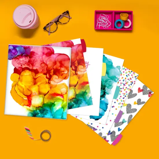 Avery + Amy Tangerine Designer Collection Binder, 1" Round Rings, 175-Sheet Capacity, Rainbow Inkblot (28341) {4}
