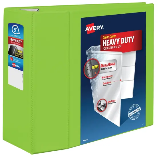 Avery Heavy-Duty View 3 Ring Binder, 5" One Touch EZD Rings, 2.3/4.8" Spine, 1 Chartreuse Binder (79815) {1}