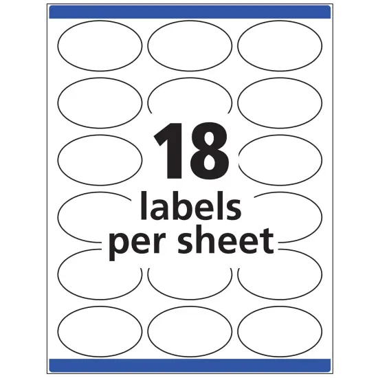 Avery Easy Peel Oval ID Labels, Sure Feed Technology, Print to the Edge, Permanent Adhesive, 1-1/2" x 2-1/2", 270 Labels (6583) {4}