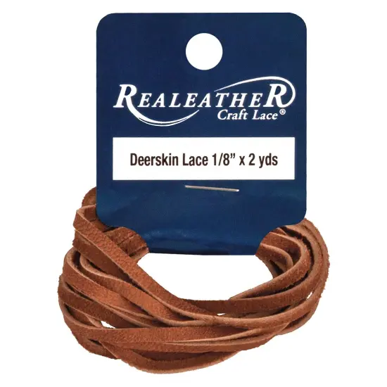 Realeather(R) Crafts Deerskin Lace 1/8"X2yd Packaged-Saddle Tan {1}