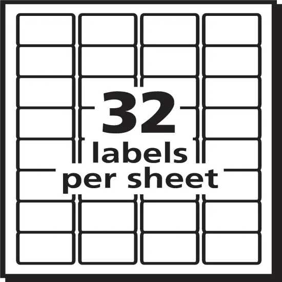 Avery Durable ID Labels, Permanent Adhesive, 1-1/4" x 1-3/4", 1,600 Labels (6576) {5}