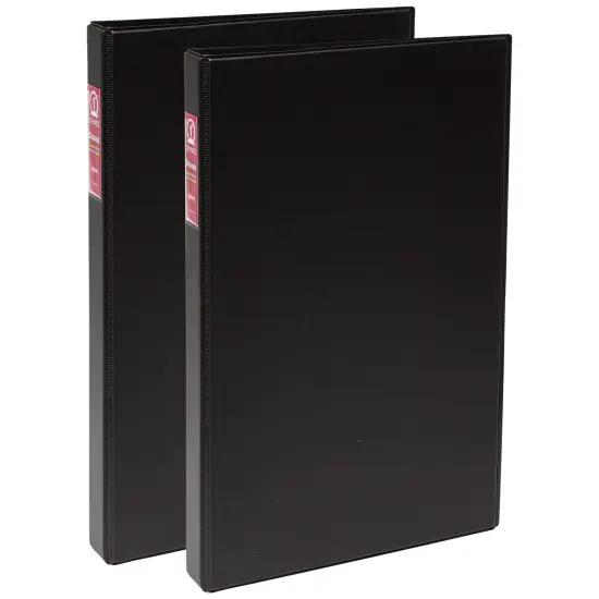 Avery Legal-Size Durable 3 Ring Binders, 1" Round Rings, Holds 8.5" x 14" Paper, Black, 2 Pack (17709) {1}