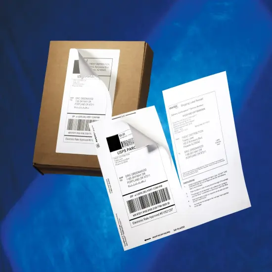 Avery Shipping Labels w/ Paper Receipts, TrueBlock Technology, Permanent Adhesive, 5-1/16" x 7-5/8", 50 Labels (5127) {5}