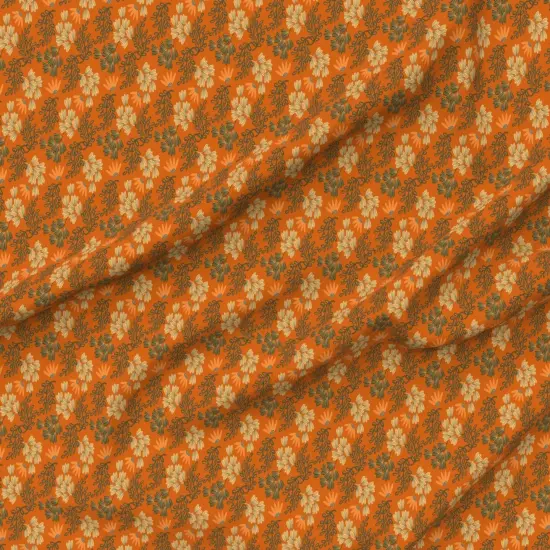 Various Fabrics by the Yard or Fat Quarter Orange Floral Vintage Botanical Wildflowers Romantic Chintz Fall Custom Printed Fabric by Spoonflower {6}