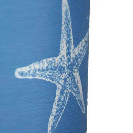 Brushed Nickel Finish Coastal Table Lamp With Blue Starfish Shade Set of 2 {4}