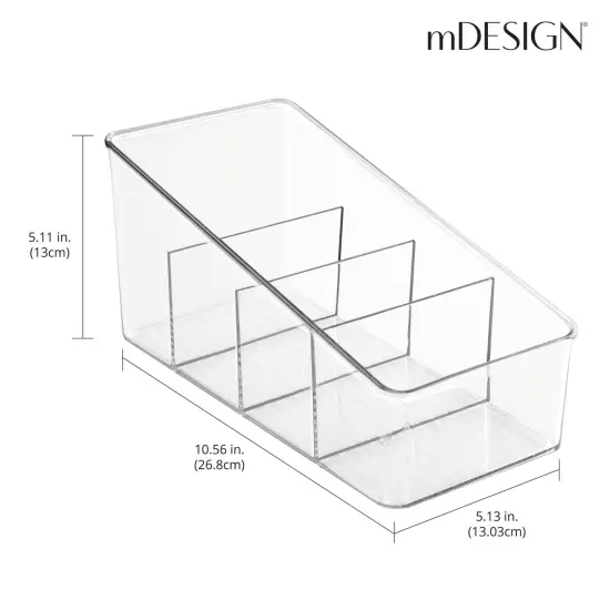 mDesign Plastic Multi-Section Food Packet Kitchen Organizer Bins {3}