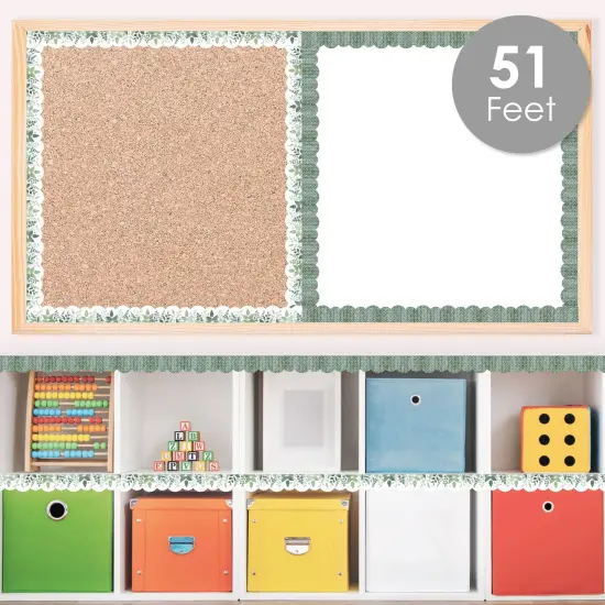 Big Dot of Happiness Eucalyptus Greenery - Scalloped Classroom Decor - Bulletin Board Borders - 51 Feet {3}