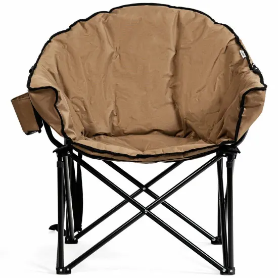 Folding Camping Moon Padded Chair with Cup Holder and Carrying Bag Navy {2}