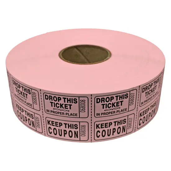 Double Roll Raffle Tickets &ndash; Coupon Tickets (2000/Roll) &ndash; Available in 8 Colors: Red, Blue, Green, Yellow, Orange, Purple, Pink & White {2}