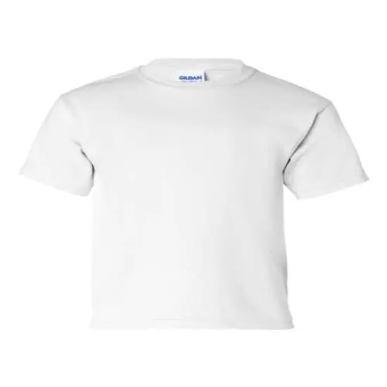 Gildan&reg; Ultra Cotton Youth Crewneck Short Sleeve T-Shirt White {1}