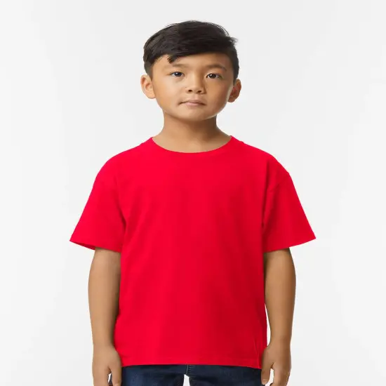 Gildan&reg; Softstyle Youth Midweight Crewneck Short Sleeve T-Shirt Red {1}
