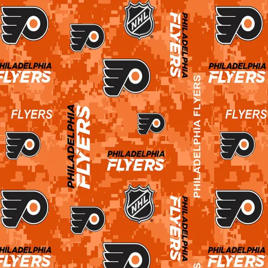 Sykel Enterprises NHL Team Fleece Blanket Fabric-Philadelphia Flyers Digi Camo Fleece Fabric {1}