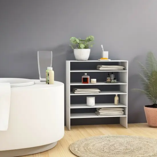 3 Pieces 31-Inch Stackable Multi-Shape Shoe Rack White {2}