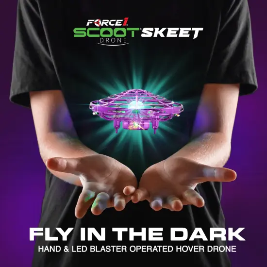 Force1 Scoot Skeet Drone Electronic Shooting Game For Kids and Adults- Purple/Green {5}