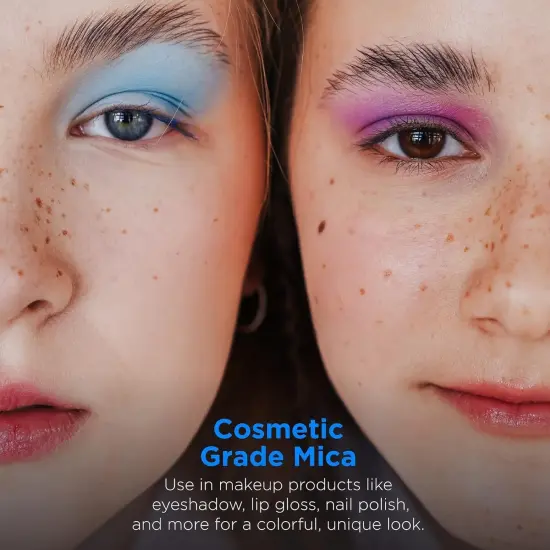 Rolio Mica Powder - 24 Color Original Set, 10g, Pearlescent Color Pigment - Art Set for Resin Epoxy - for Soap Making, Nail Polish, Lip Gloss, Eye Shadow, Slime & Candle Jars {4}