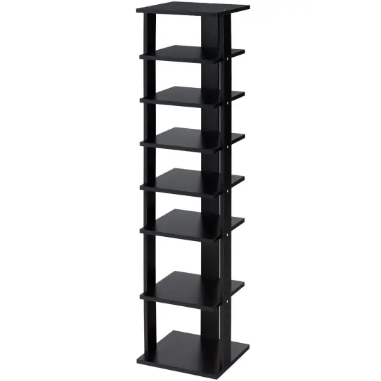 7-Tier Shoe Rack Practical Free Standing Shelves Storage Shelves Black {1}