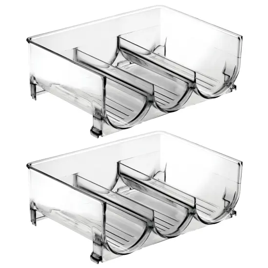 mDesign Plastic Free-Standing Stacking 3 Bottle Storage Rack {4}