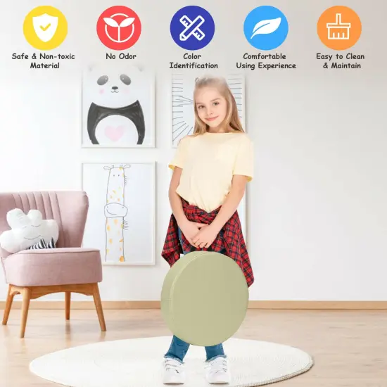 6 Pieces 15 Inch Round Toddler Floor Cushions-Blue {2}