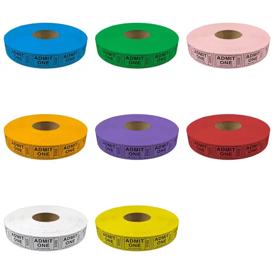 Tacticai 2000 Admit One Raffle Tickets &ndash; Single Roll, Consecutively Numbered &ndash; Perfect for Events, Entry, Fundraisers & Prizes &ndash; Available in 8 Colors White {7}