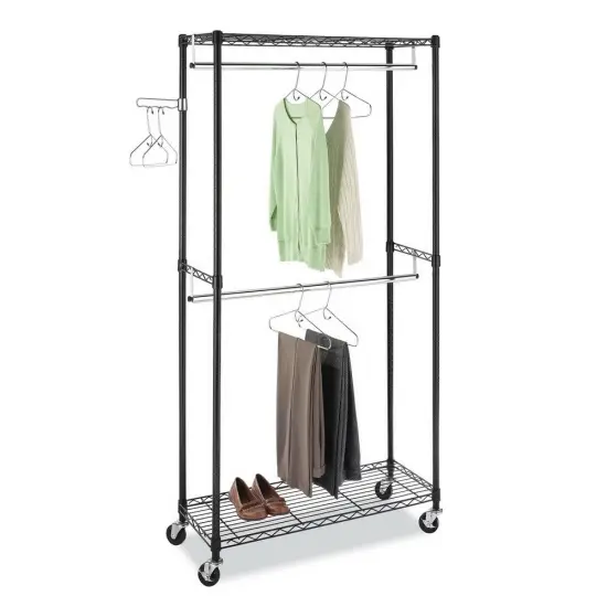 Closet Organizer Garment Rack Clothes Hanger Home Shelf Heavy Duty Furniture Garment Racks RT {1}
