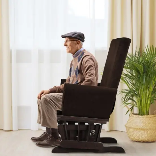 Baby Nursery Relax Rocker Rocking Chair Glider & Ottoman Set Grey {4}