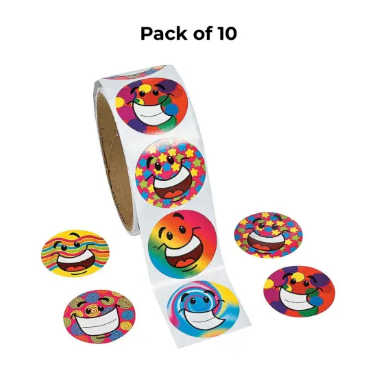 Smiley Stickers Roll 100 Count {1}