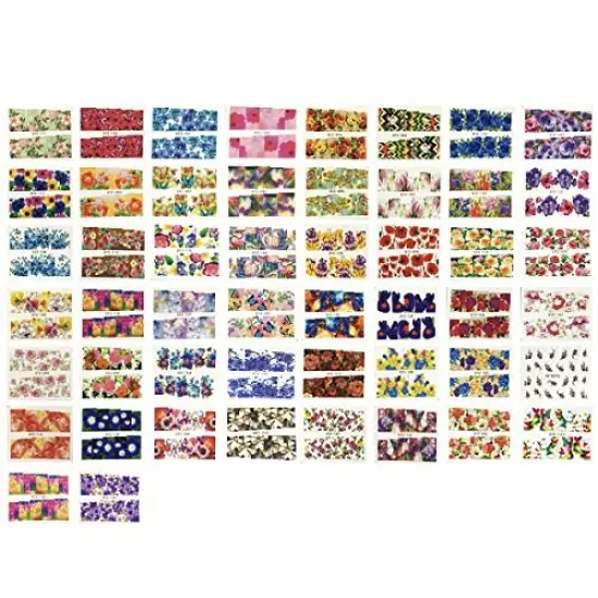 Wrapables Colorful Floral Water Nail Art Water Nail Decal (50 sheets) {2}