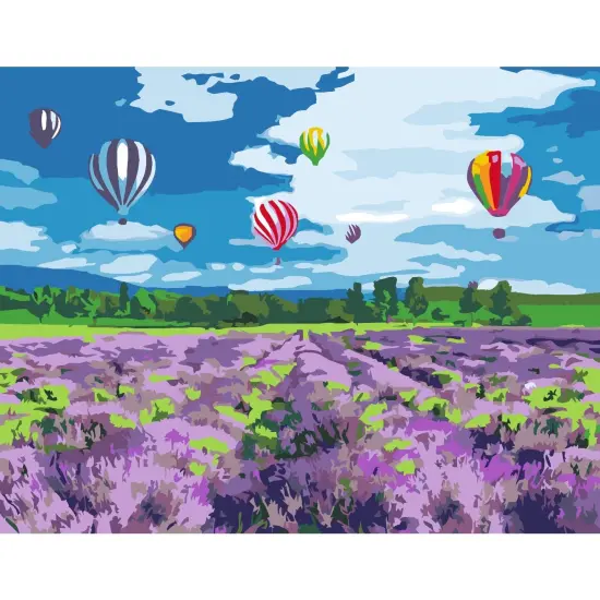 Artwille DIY Paint by Numbers for Adults and Kids - Flight over Lavender Field {1}