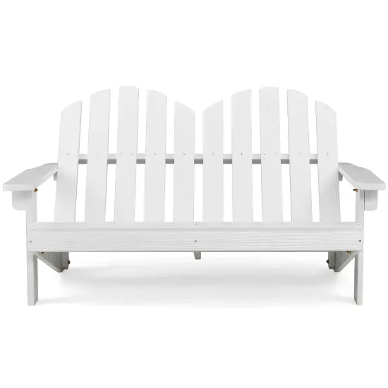 2 Person Adirondack Chair with High Backrest White {4}