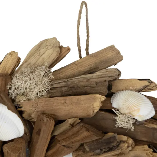 Northlight Natural Driftwood and Seashell Artificial Wreath - 14" Brown {4}