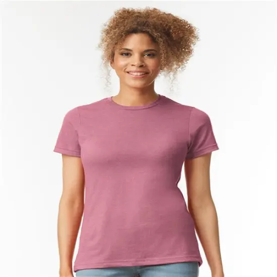 Gildan&reg; Softstyle Women's CVC Crewneck Short Sleeve T-Shirt Gunmetal {6}