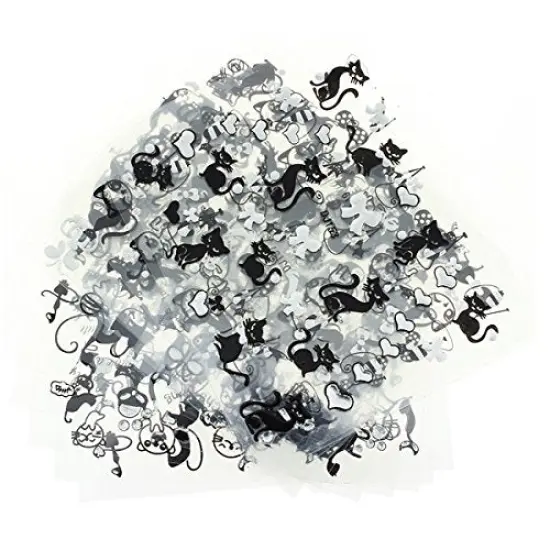 Wrapables 12 Sheets Black Cats Nail Stickers Set {3}
