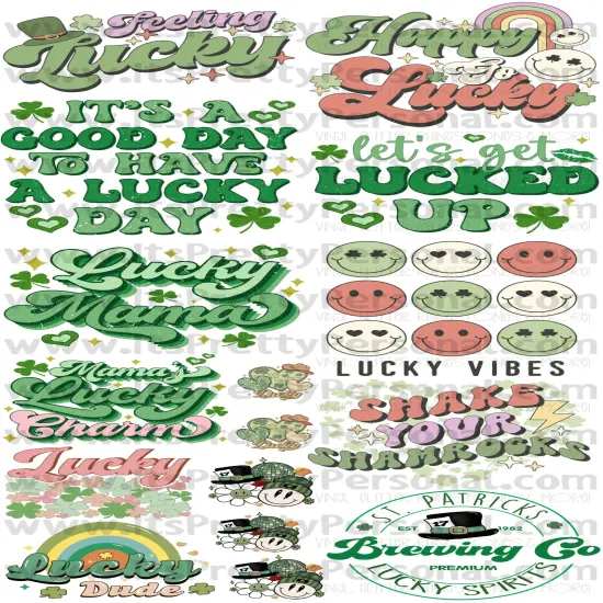 DESIGN #11- St. Patrick DTF Gang Sheet 22"x48" (Fabric Transfers) {1}
