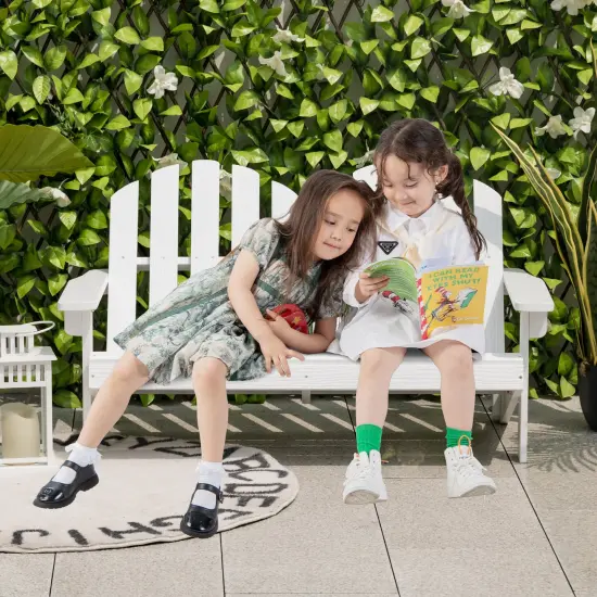 2 Person Adirondack Chair with High Backrest White {2}