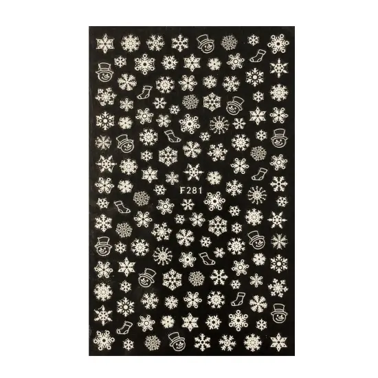 Wrapables 3 Sheets Colorful Winter Snowflakes Nail Art Snowflake Nail Stickers {2}