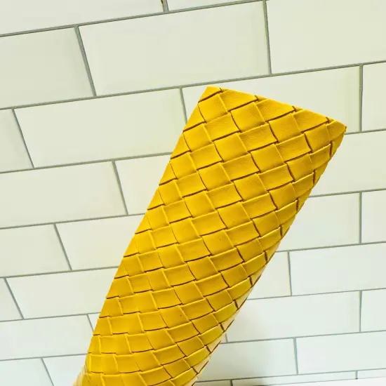 Mustard Diamond Weave Vinyl {2}