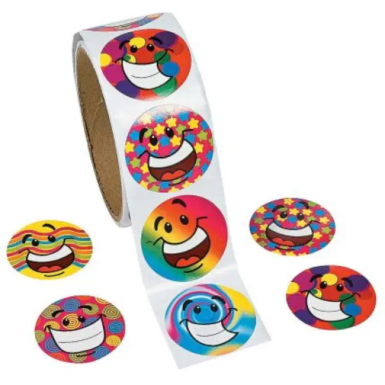 Smiley Stickers Roll 100 Count {2}