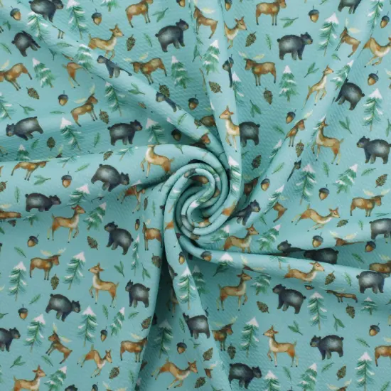 Winter Woodland Animals Bullet Fabric 1 yard {4}