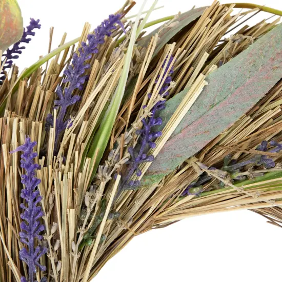 Northlight Artificial Grass and Lavender Spring Wreath - 14" Green {5}