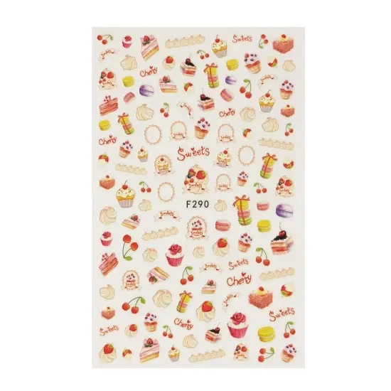 Wrapables 3 Sheets Lemon Fruit Cupcakes & Macaroons Nail Art Fruits & Cupcakes Nail Stickers {1}